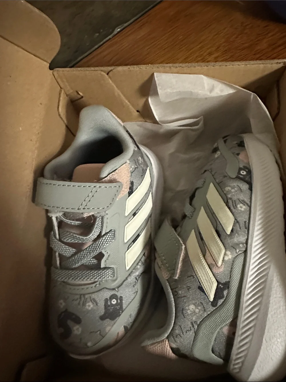 adidas Runfalcon 5 EL I Grey and White Toddler Sneakers